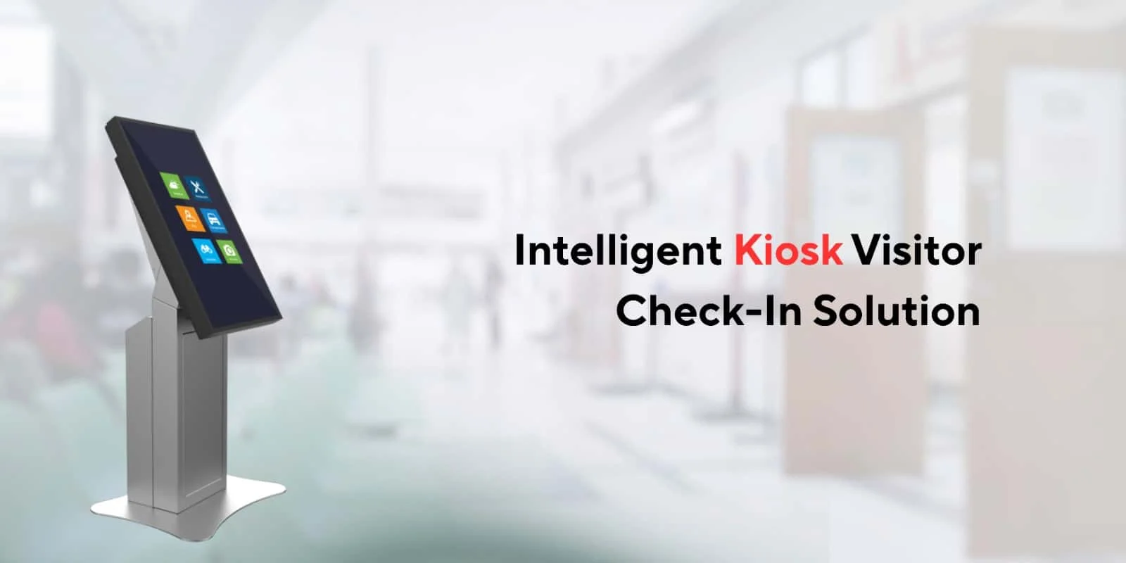 Freestanding Kiosk Visitor Management System, full product view